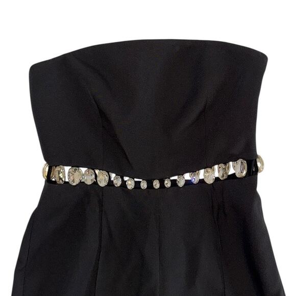 Retrofete Glenda Crystal Embellished Strapless Bandeau Black Jumpsuit Size Small - Picture 5 of 12